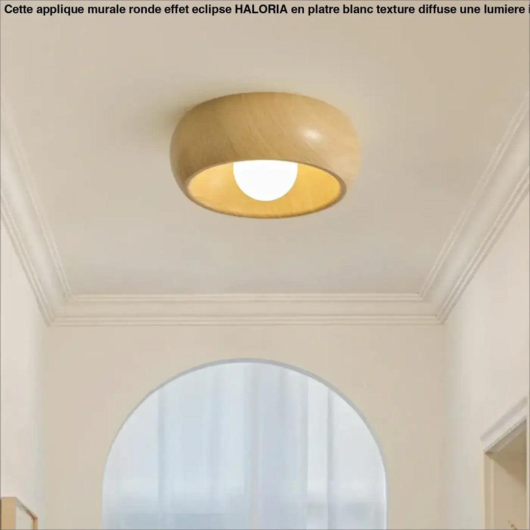 Plafonnier Rond En Bois Clair Et Foncé Pour Couloir

