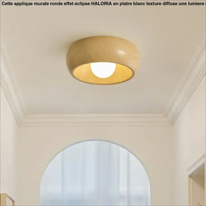 Plafonnier Rond En Bois Clair Et Foncé Pour Couloir

