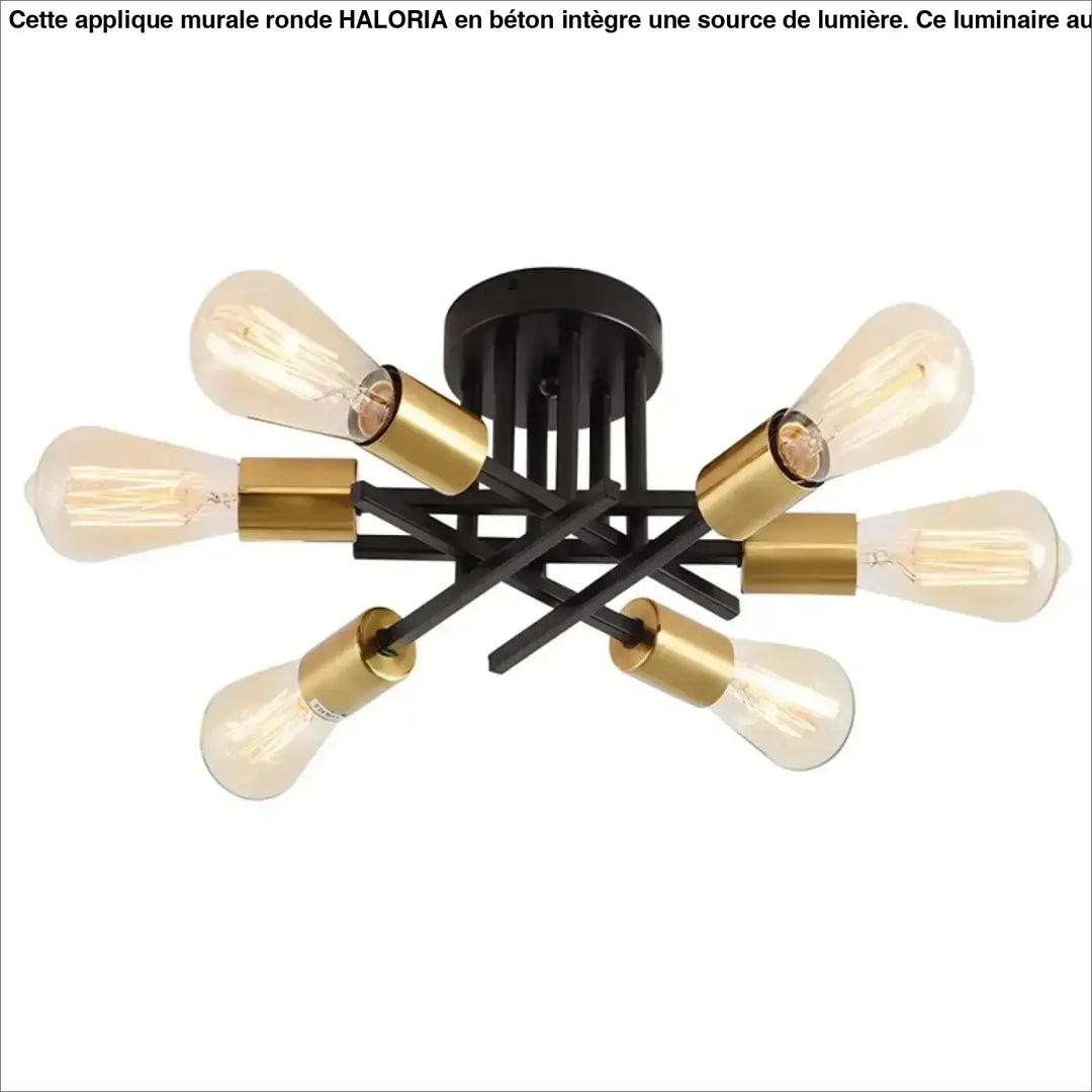 Plafonnier Style Loft Noir Avec Tubes Croisés Et Ampoules

