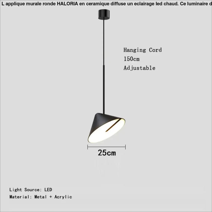 Suspension led acrylique moderne éclairage style design