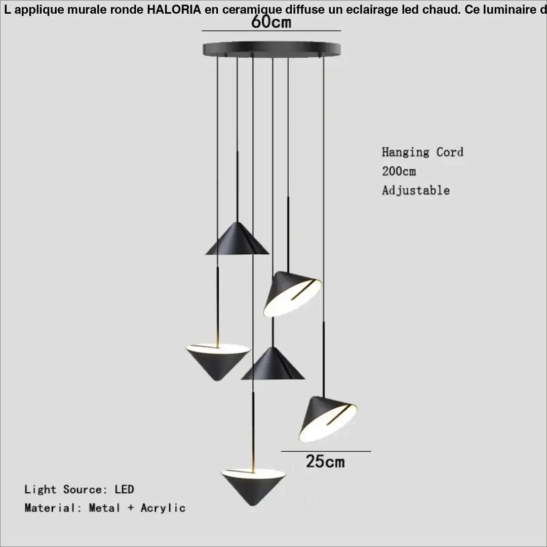 Suspension led acrylique moderne éclairage style design
