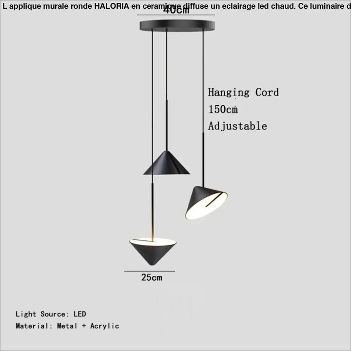Suspension led acrylique moderne éclairage style design