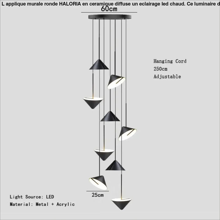 Suspension led acrylique moderne éclairage style design
