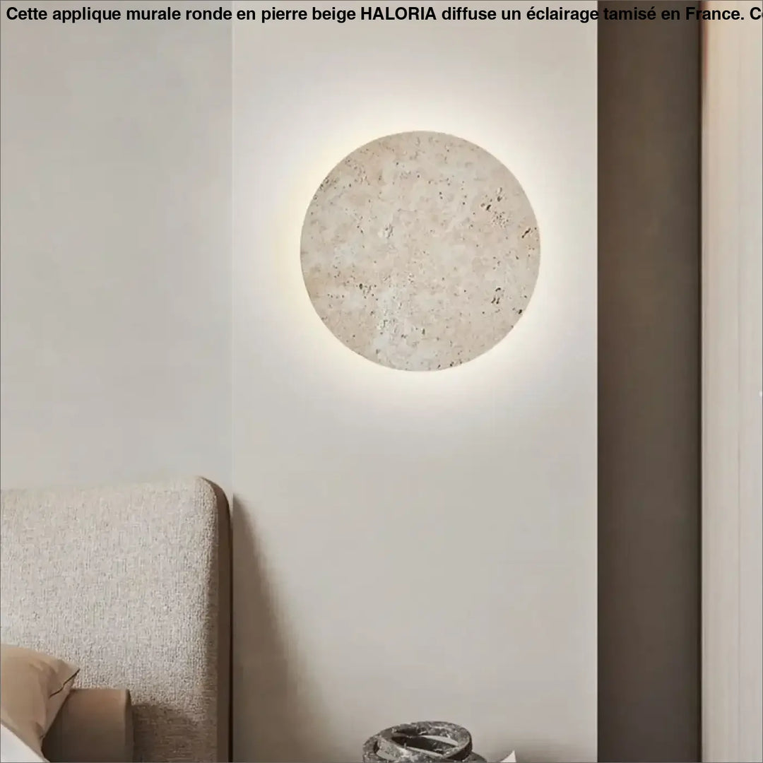 Applique Murale Ronde En Pierre Beige Au Design Naturel