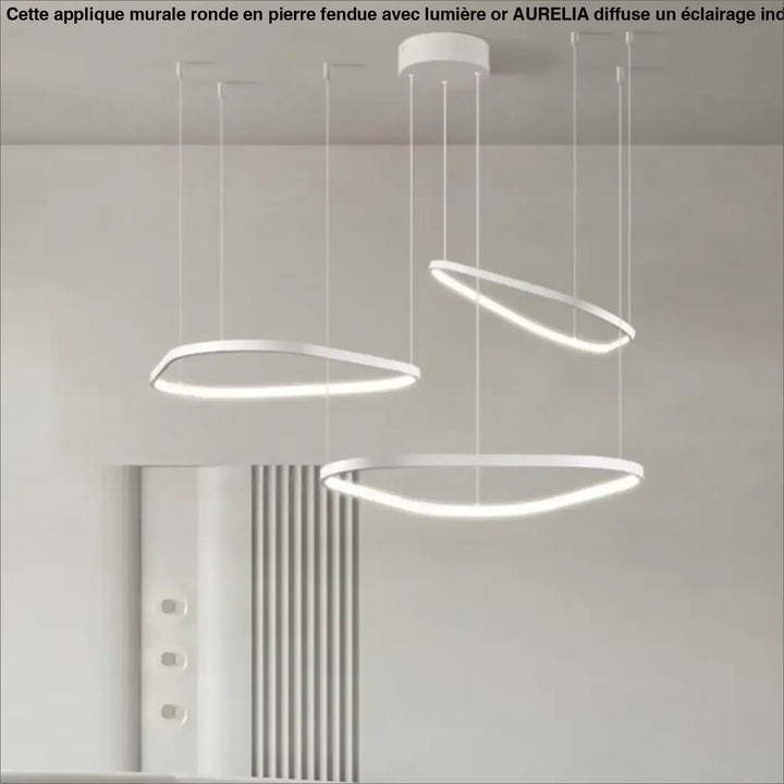 Suspension Led Design Anneaux Noirs Pour Salon Moderne

