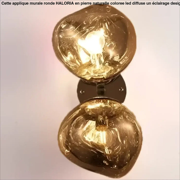 Applique Murale Double Globe En Verre Soufflé Coloré