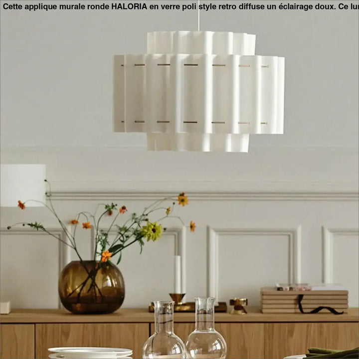 Suspension luminaire wabi blanche à plusieurs niveaux avec design cannelé élégant en accordéon pour intérieur moderne