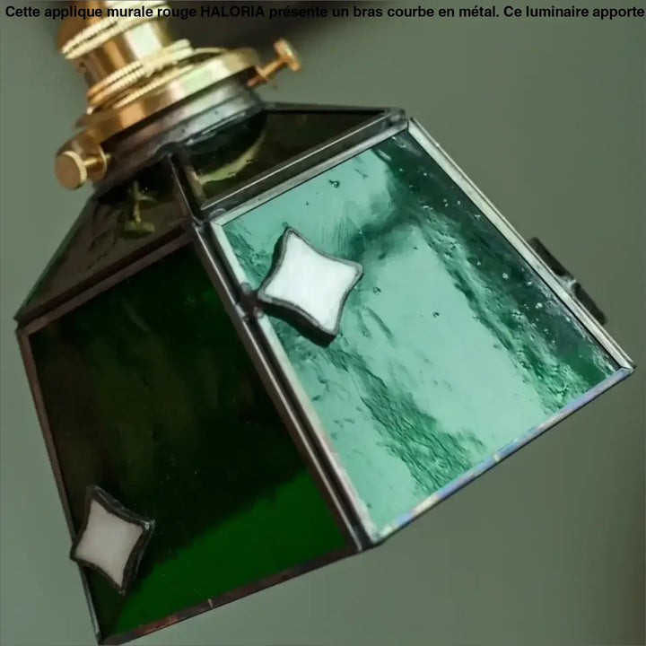 Suspension art déco verre vert cuivre design industriel chic