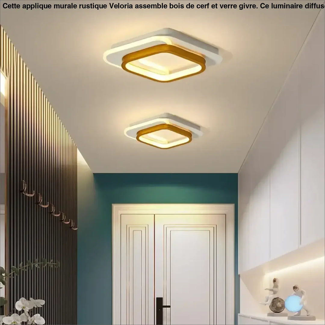 Plafonnier Carré Bicolore Avec Éclairage LED Intégré