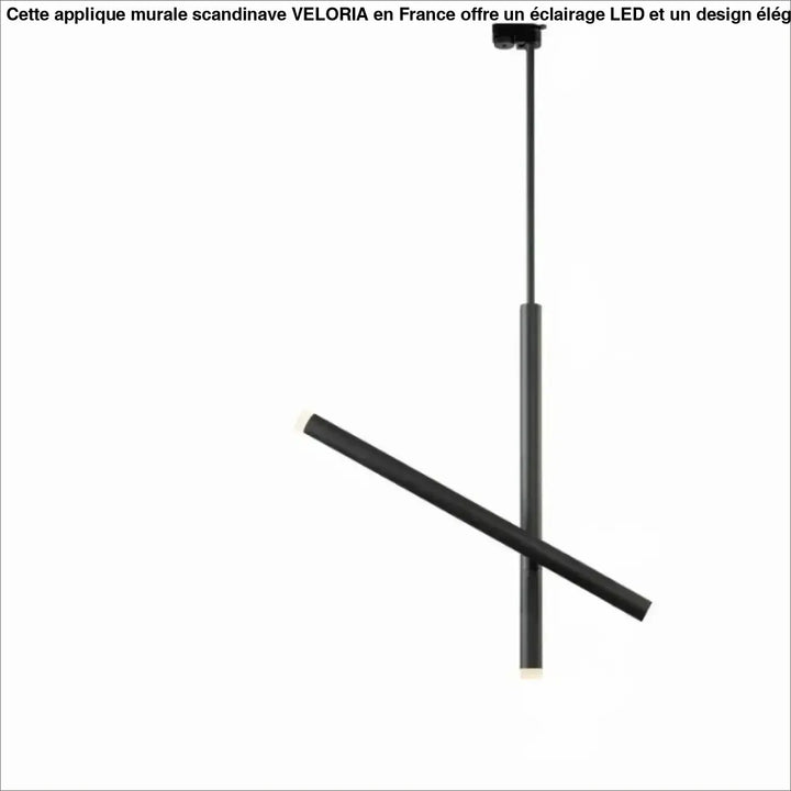 Suspension luminaire kryss noire minimaliste design géométrique contemporain avec bras pivotant en métal cylindrique