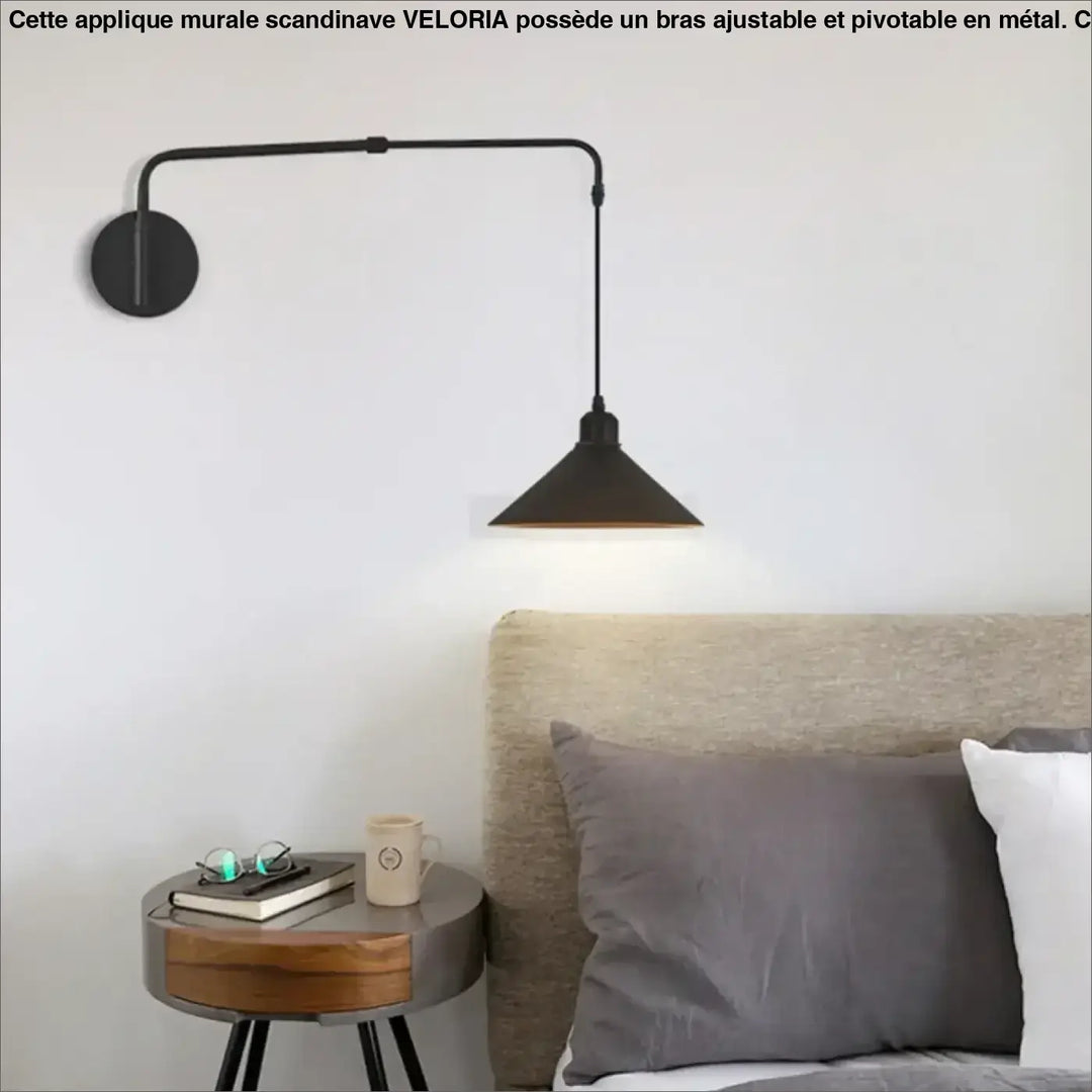 Applique murale scandinave avec bras ajustable et pivotable

