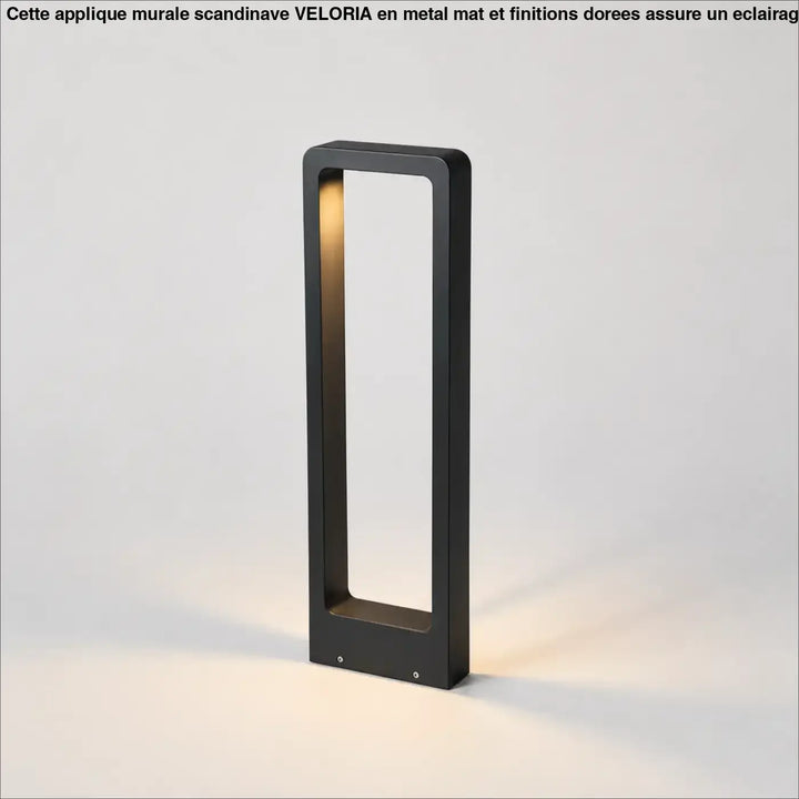 Luminaire extérieur contemporain kyro noir rectangulaire avec design moderne et lumière chaude pour extérieur contemporain