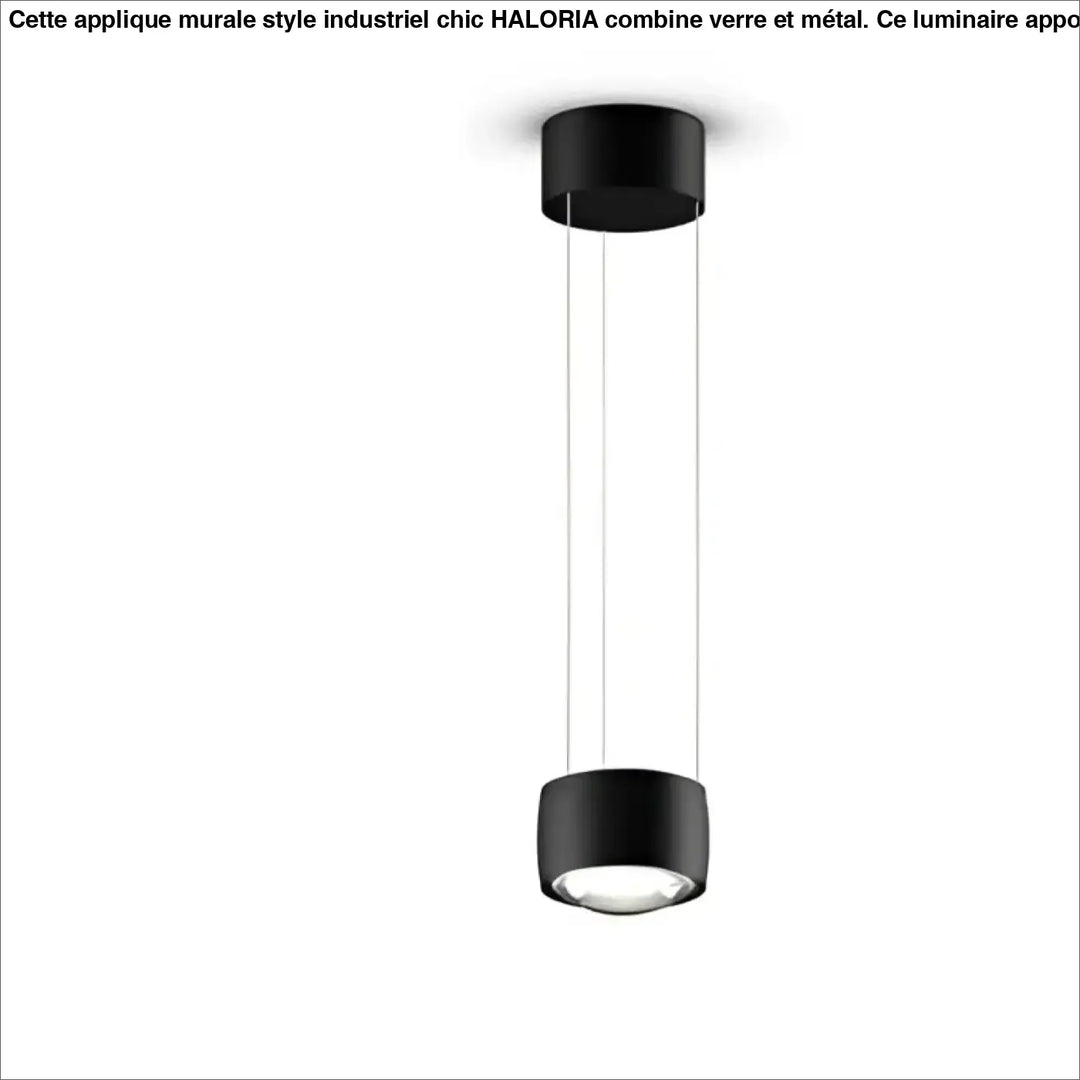 Suspension luminaire briss noir cylindrique en verre cristallin avec cordons transparents pour suspension luxe