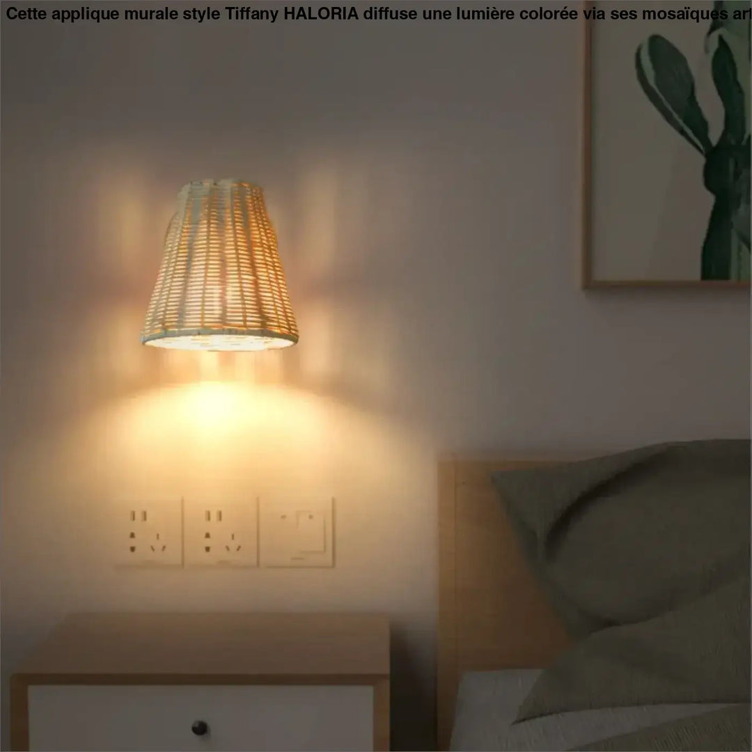 Petite Applique Murale En Rotin Clair Pour Tête De Lit Moderne