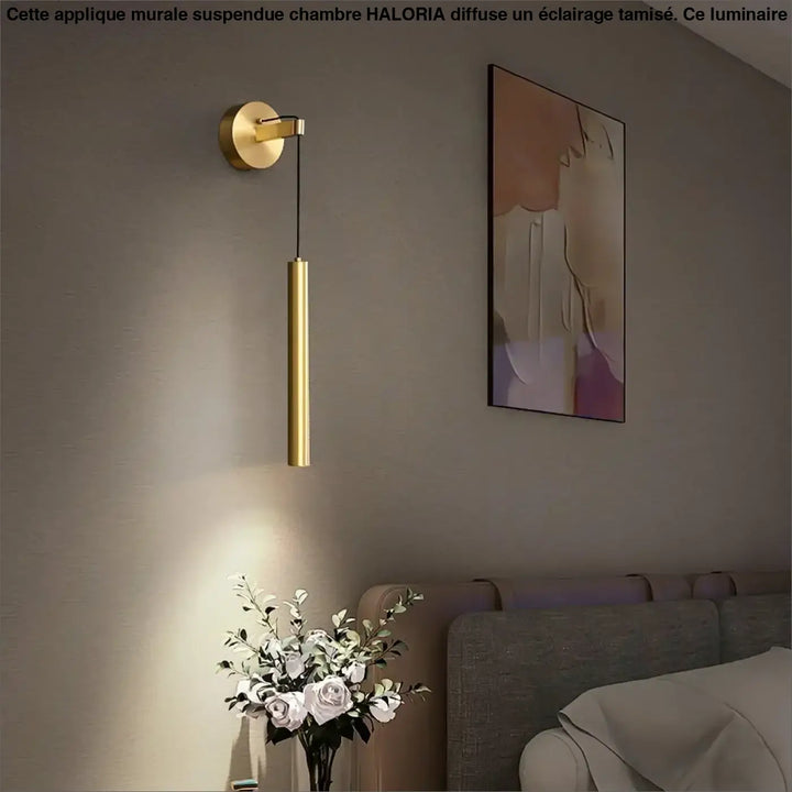 Applique Murale Suspendue Chambre Cylindre Or Élégant