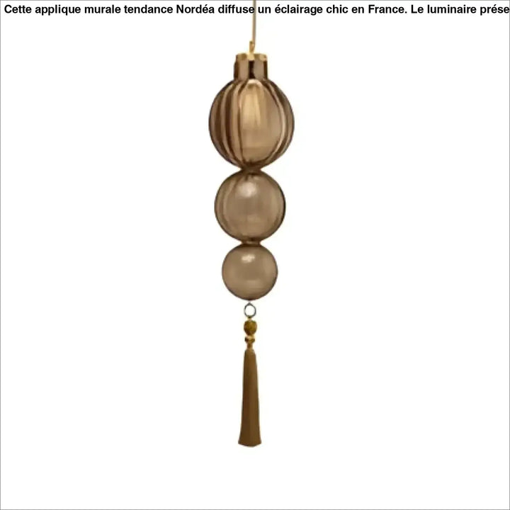 Suspension luminaire medina en verre teinté bronze avec ornement sphérique et pendeloque élégante plus qu’un éclairage