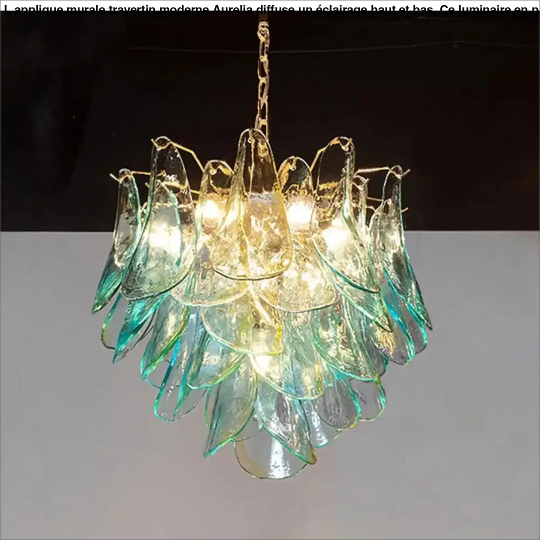 Suspension luminaire design en verre et métal élégant