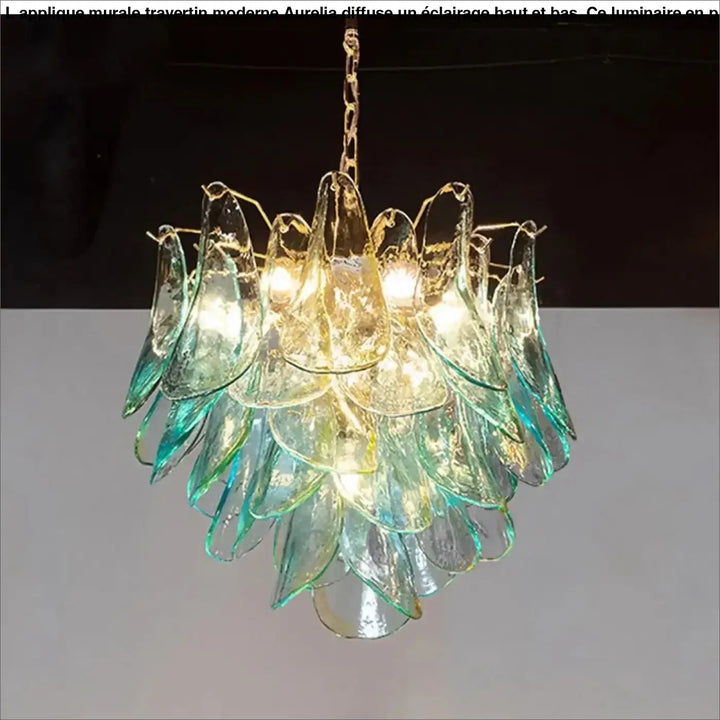 Suspension luminaire design en verre et métal élégant