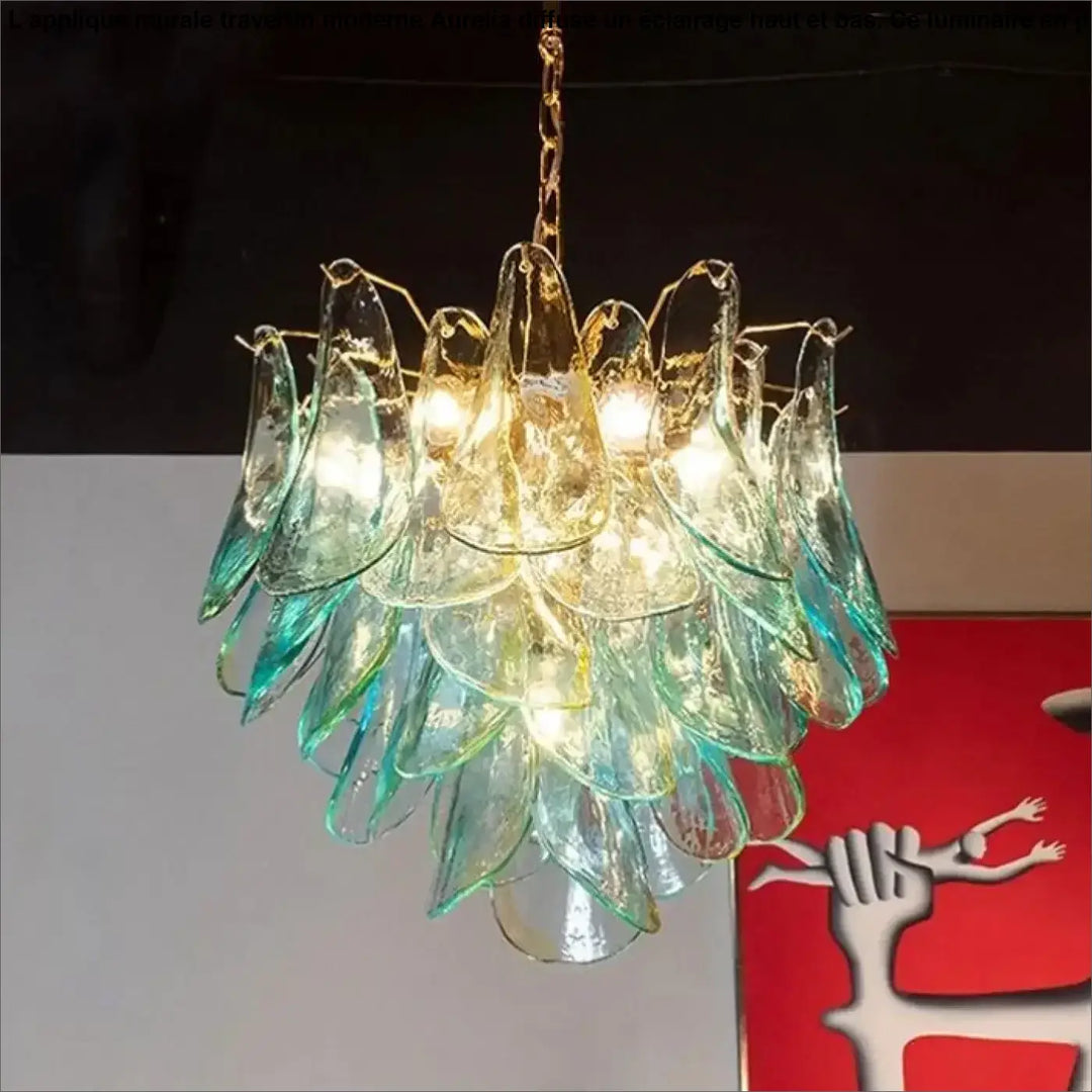 Suspension luminaire design en verre et métal élégant