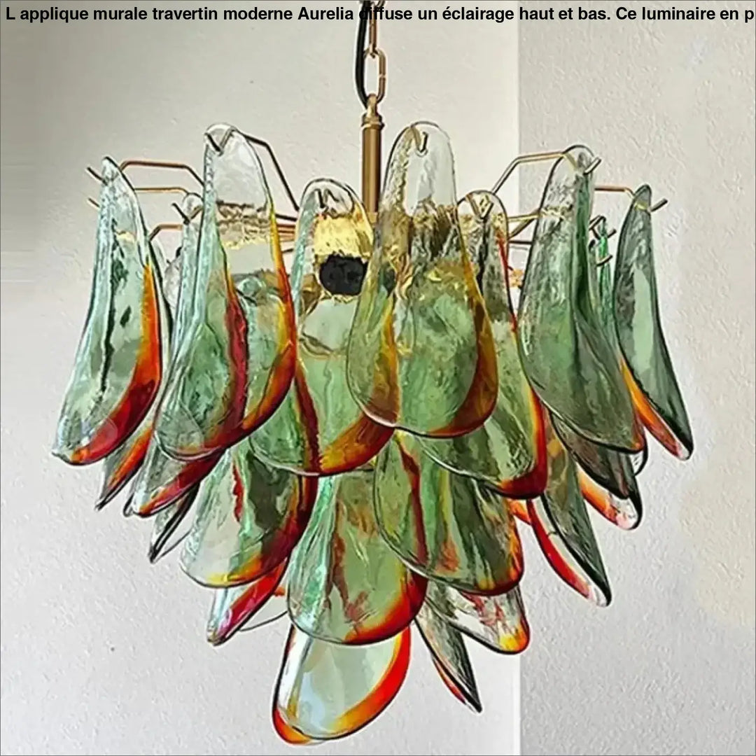 Suspension luminaire design en verre et métal élégant
