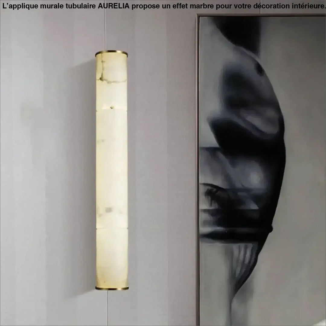 Applique Murale Tubulaire À L’Effet De Marbre Blanc Élégant