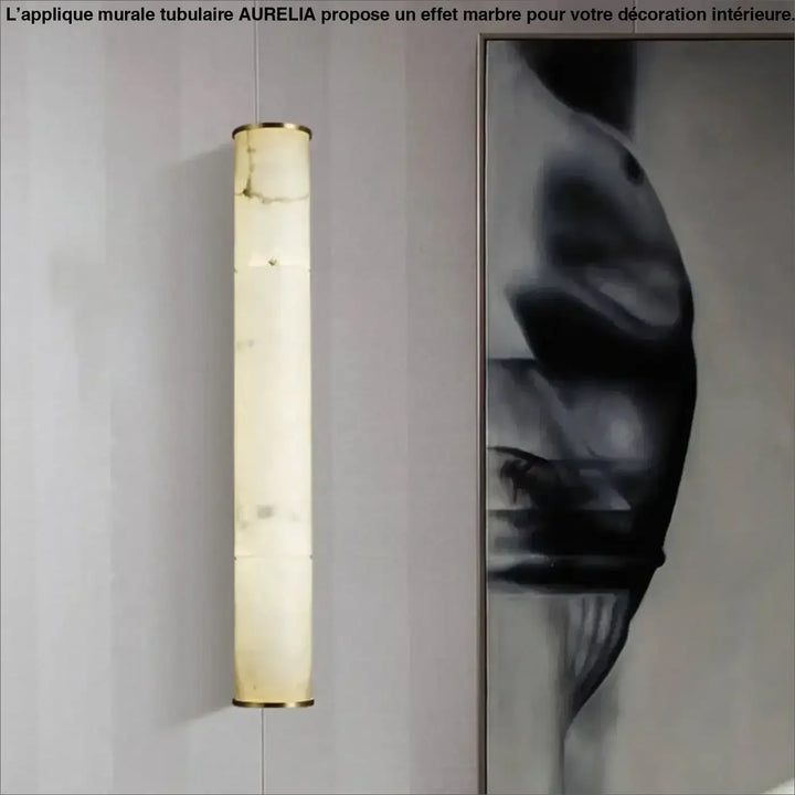 Applique Murale Tubulaire À L’Effet De Marbre Blanc Élégant