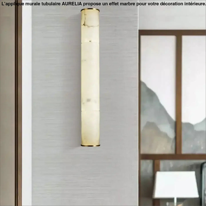Applique Murale Tubulaire À L’Effet De Marbre Blanc Élégant