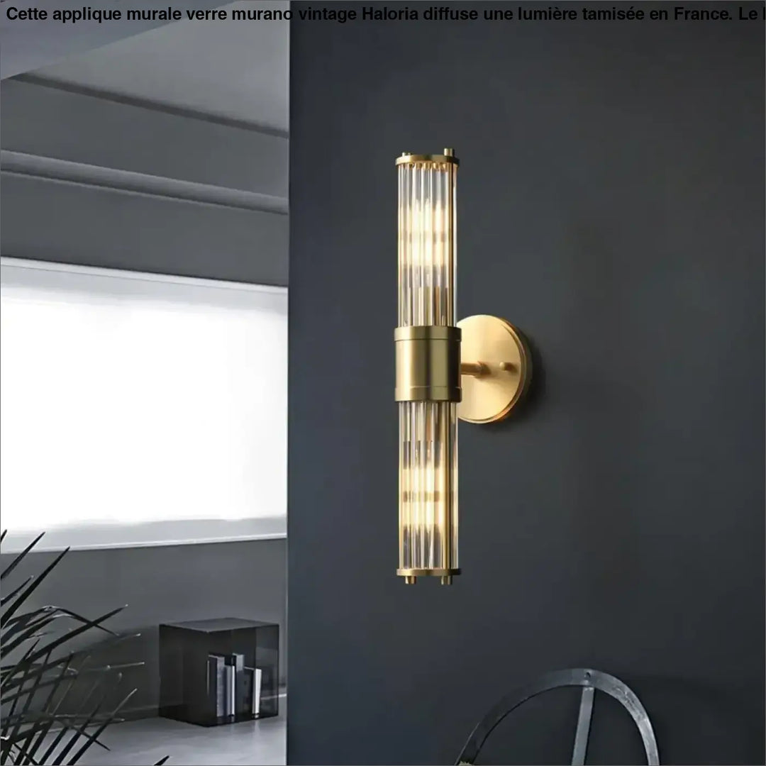 Applique Murale Verre Murano Vintage Dorée Simple ou Double