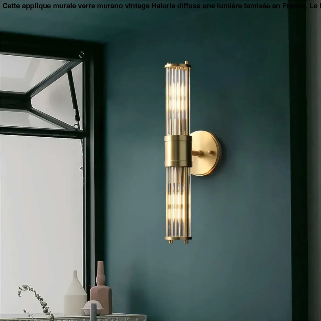 Applique Murale Verre Murano Vintage Dorée Simple ou Double