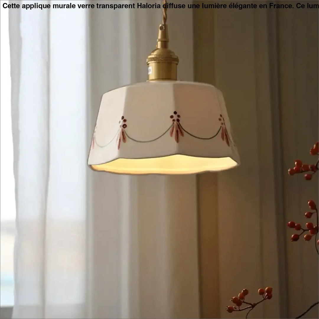 Suspension luminaire bohème en céramique décorative style naturel
