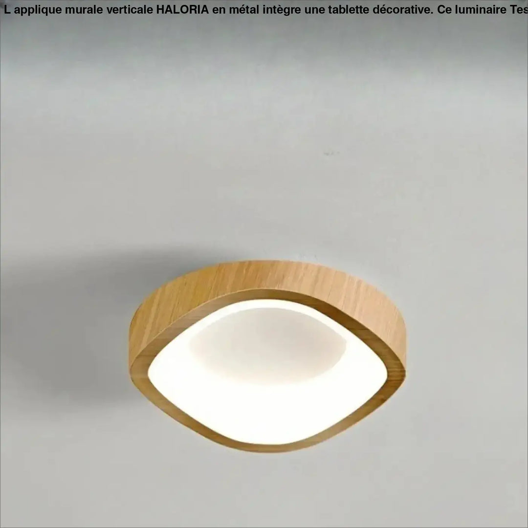 Luminaire plafonnier konja en design minimaliste nordique avec cadre bois chaleureux et panneau blanc pour chambre à coucher