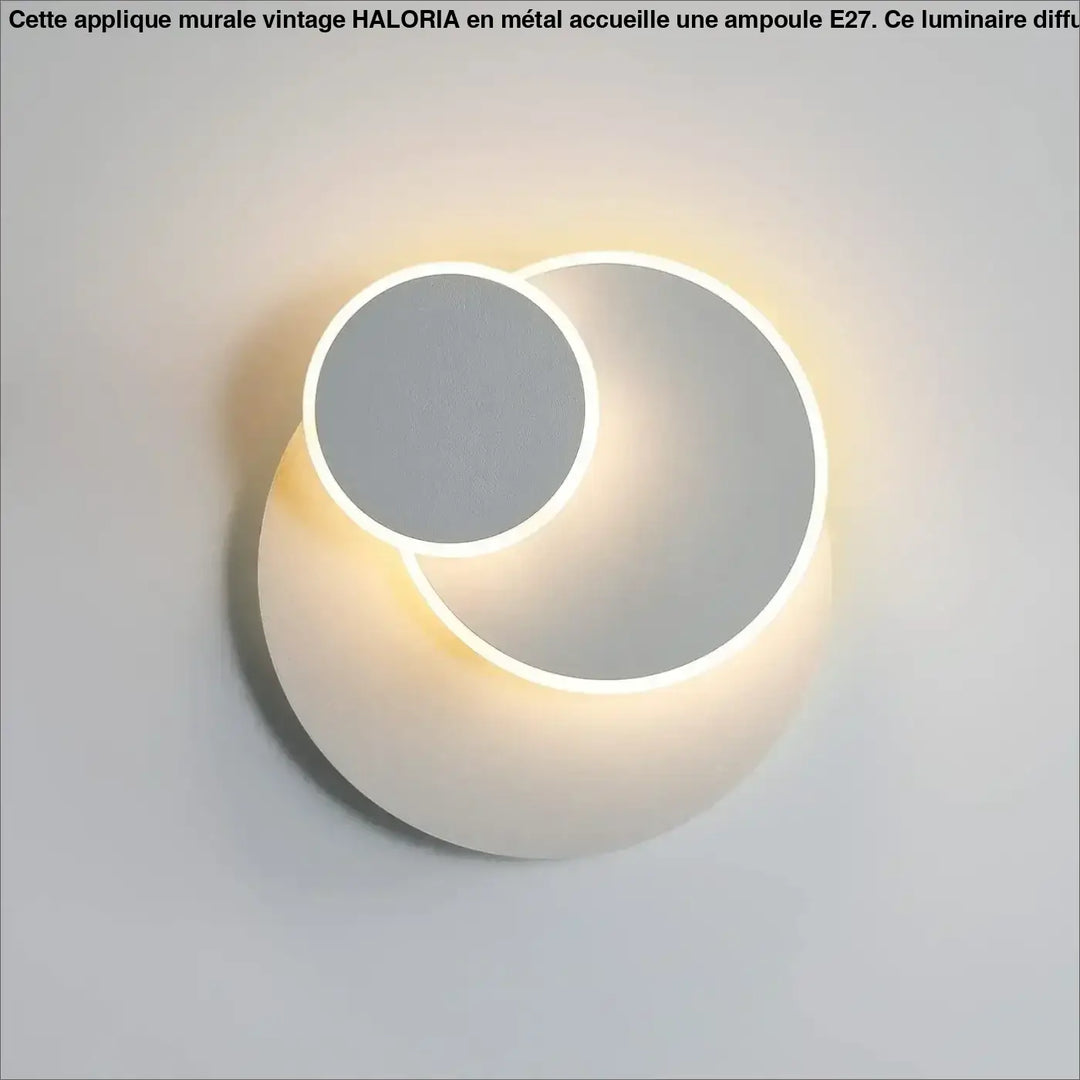 Applique murale blanche avec deux cercles en LED

