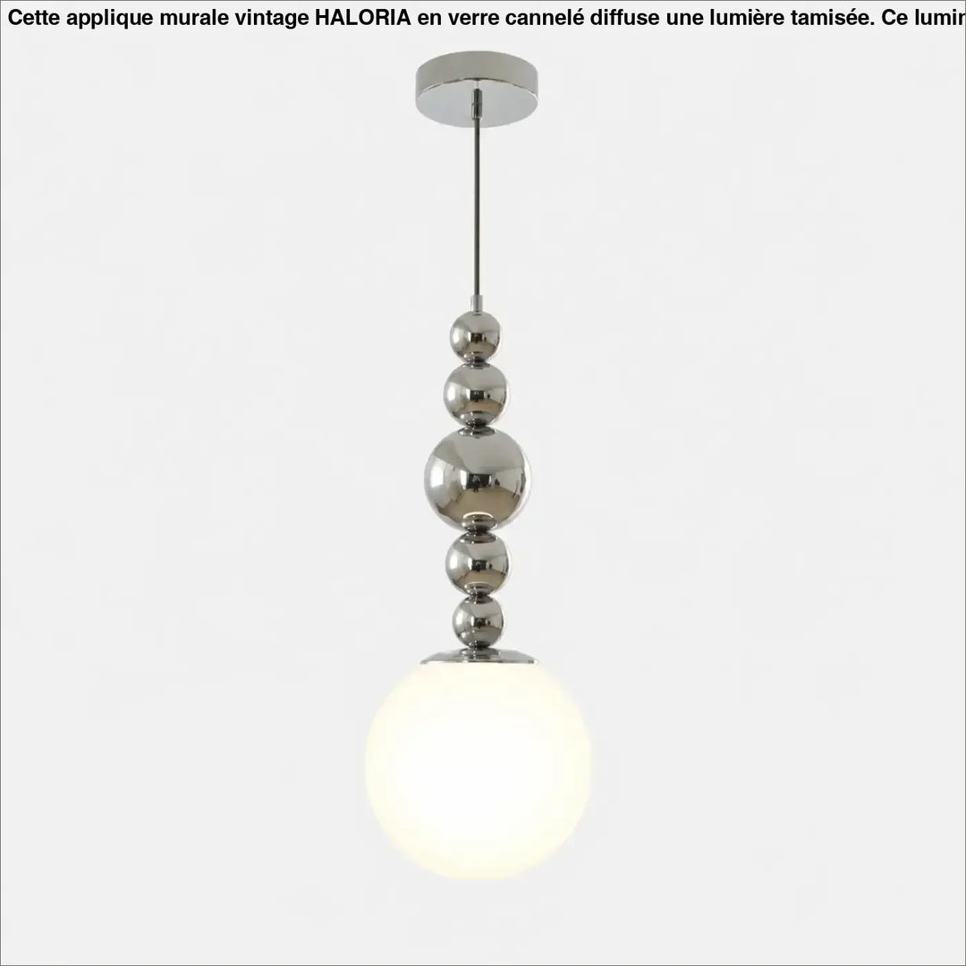 Suspension luminaire venusía chrome avec globe en verre opalin givré design élégant pour éclairage moderne