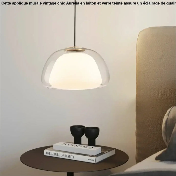 Suspension luminaire contemporaine en verre transparent élégant