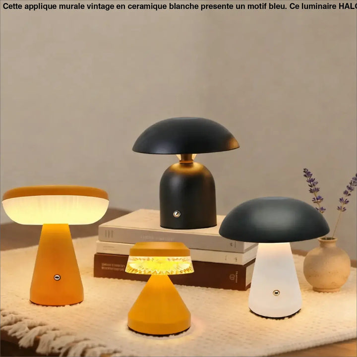 Lampe de chevet schroom minimaliste à lumière douce avec abat-jour noir mat et base dorée en métal