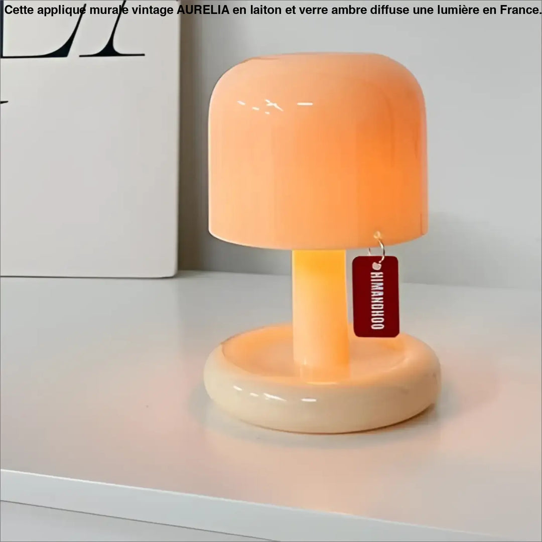 Lampe de table pinar orange design minimaliste avec finition lisse et base assortie pour une ambiance chaleureuse