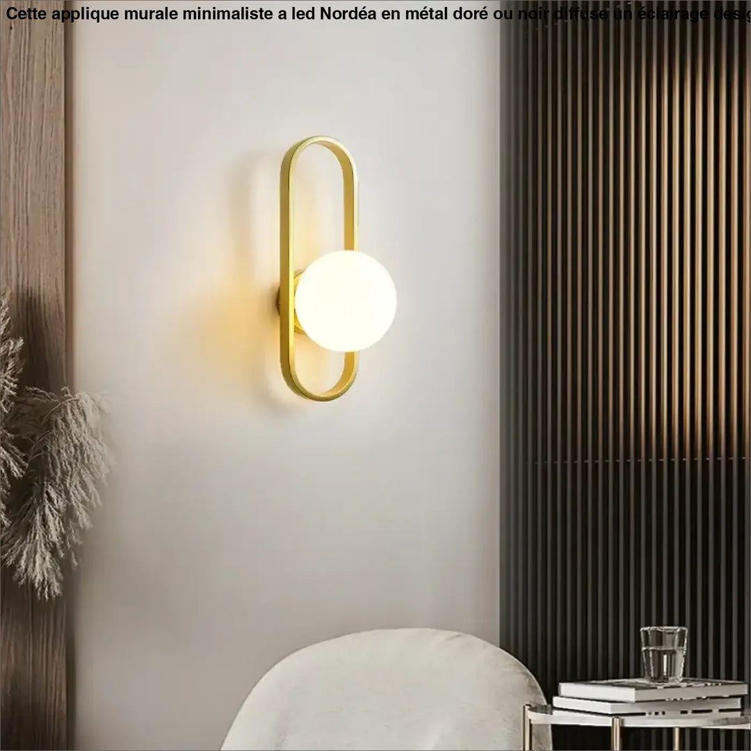 Applique Murale Minimaliste À LED Ovale Avec Boule