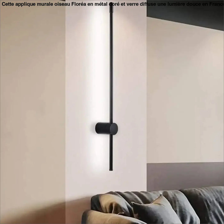 Applique murale Floréa noire minimaliste en cylindre mat idéale pour long d’un couloir ou autour d’un miroir