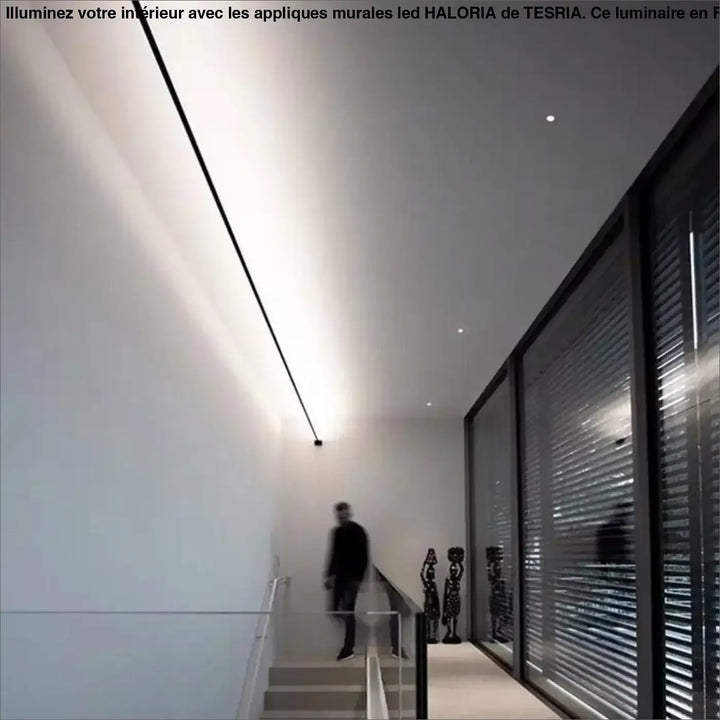 Applique murale led haloria avec un design linéaire élégant montée au plafond pour un éclairage moderne