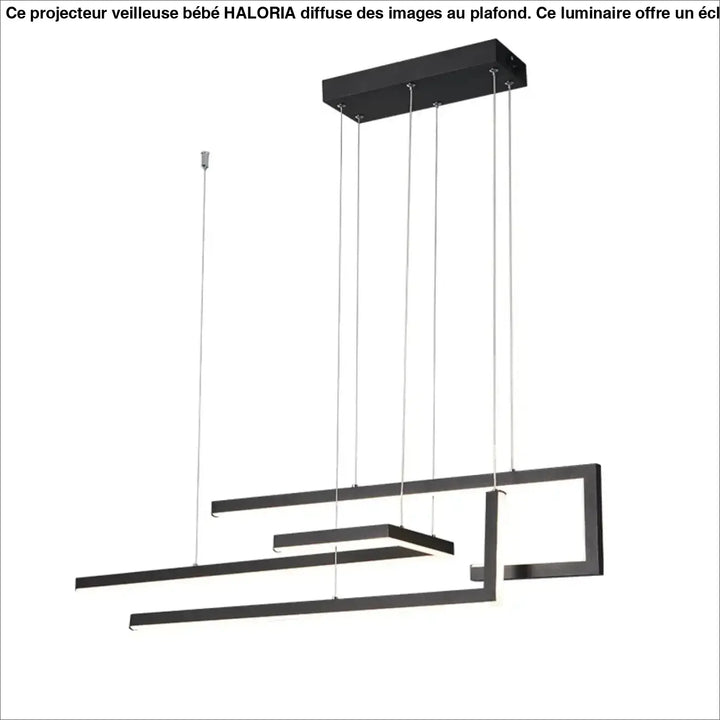 Suspension moderne en métal avec éclairage led noir ou doré