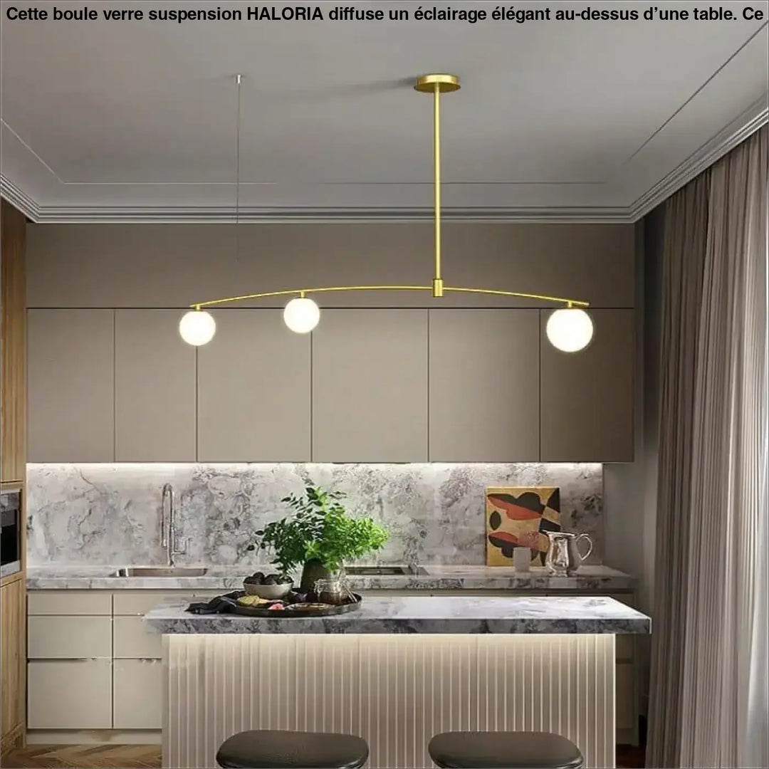 Boule verre suspension boule verre lampe suspension minimaliste ton or avec trois ampoules sphériques suspendues