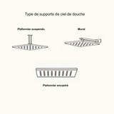 Colonne de douche encastrée or brossé