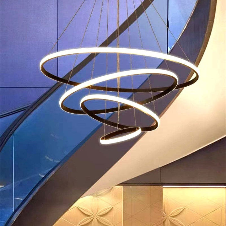 Suspension LED Forme Spirale Moderne en Métal et Silicone