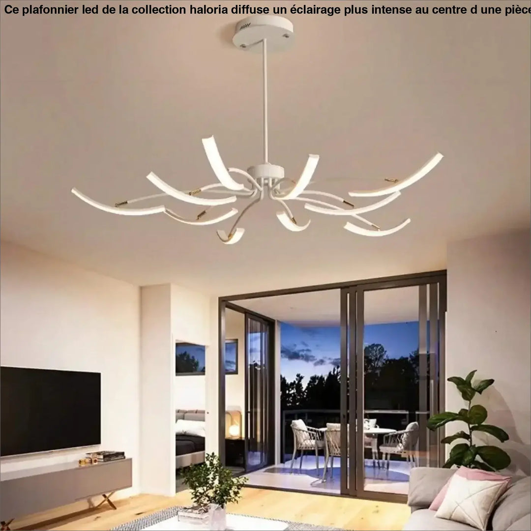 Grand Plafonnier LED à Bras Incurvés