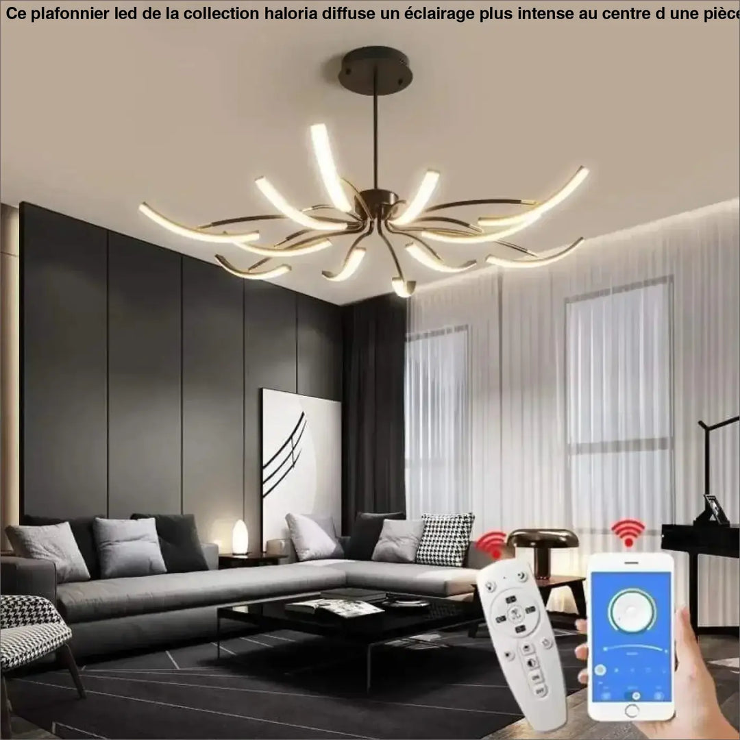 Grand Plafonnier LED à Bras Incurvés