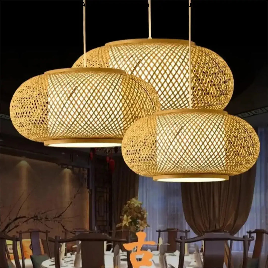 Grande Suspension Rotin Luminaire XXL Style Bohème