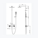 Colonne de douche et bain gris brossé