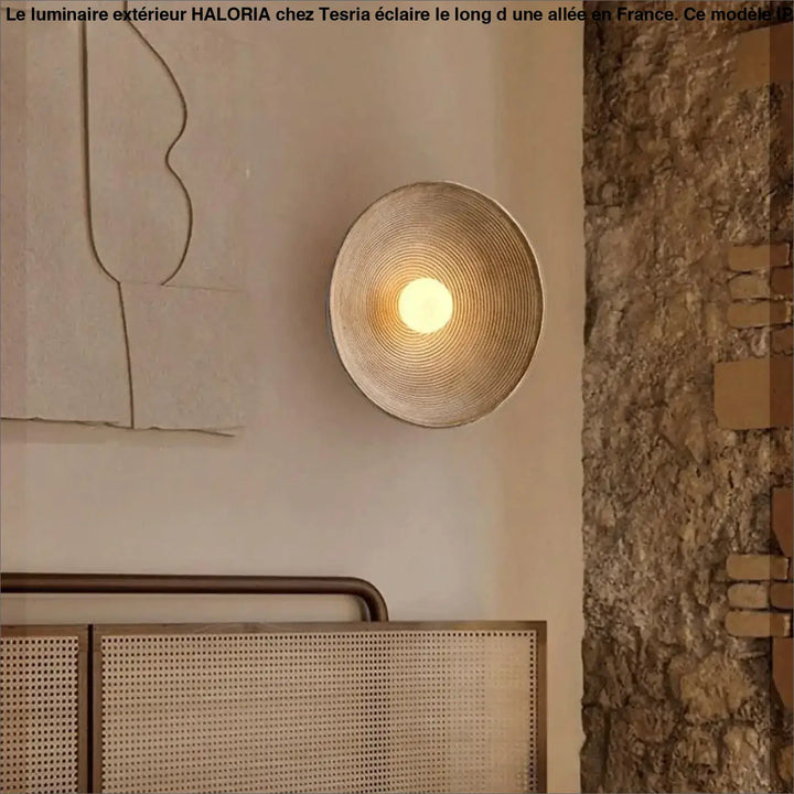 Ip luminaire exterieur haloria un luminaire extérieur circulaire tissé ton chaud idéal pour long d’une allée