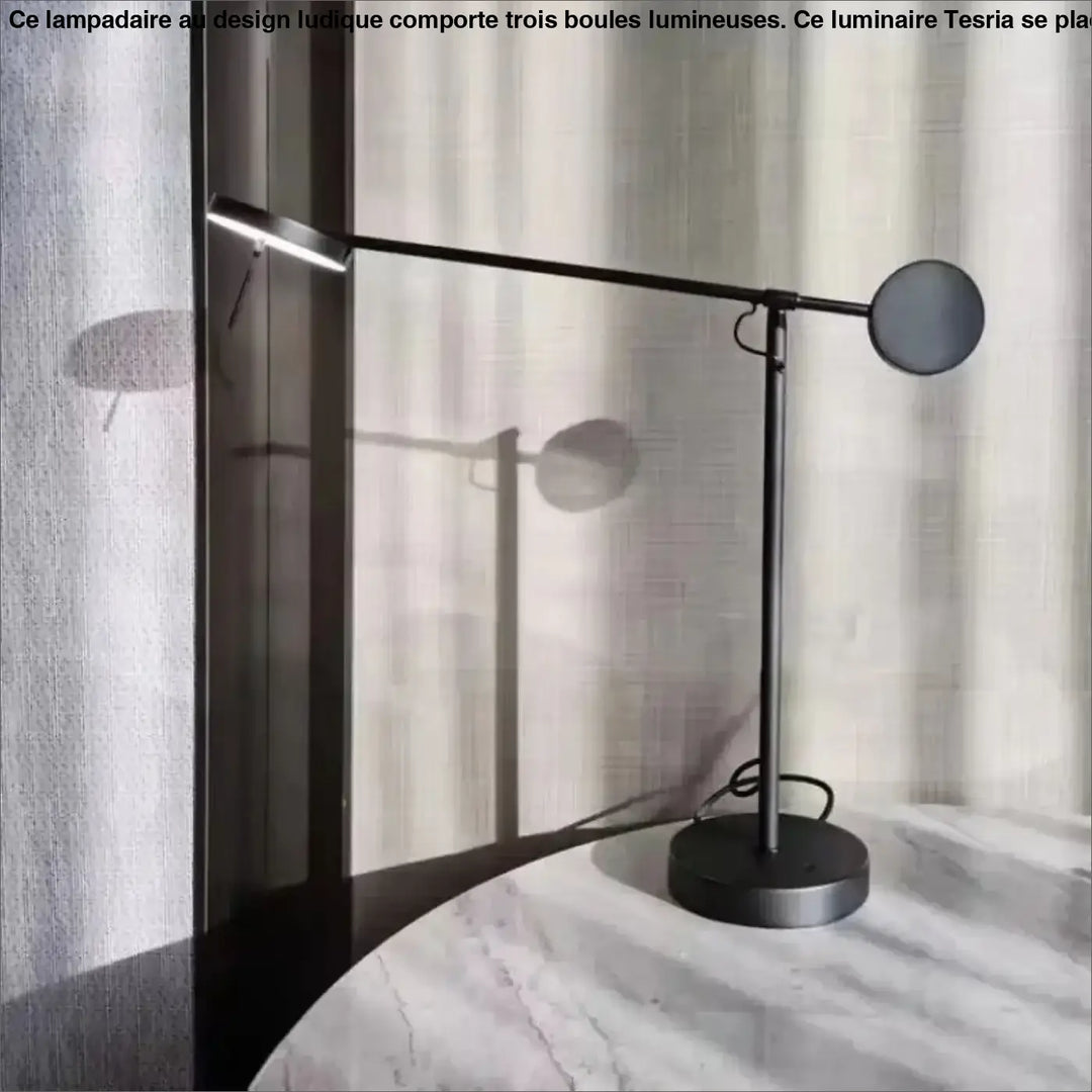 Lampe de chevet Zara en métal noir moderne avec bras ajustable et design minimaliste élégant