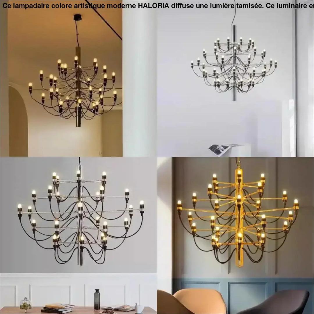 Suspension en métal à multiples ampoules design élégant